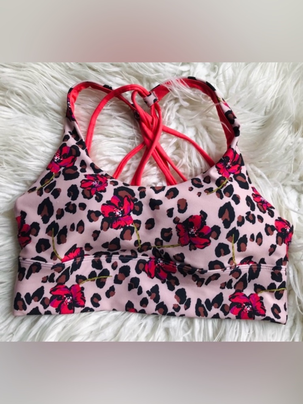 Wild Fox Sweat Sport Bra Coral Tan Size Small